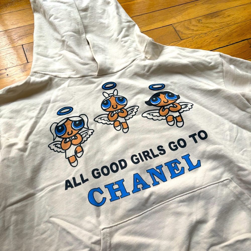 Mega Yacht Powerpuff Girls Gucci Channel Cream Hoodie Sweatshirt Size XL